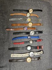 Large Lot Of 11 Walt Disney Watches Untested Mickey Goofy Doopy Pooh Tweety Lion