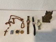 Lot of 3 Vintage Disney Watches Mickey & Donald + Brass Owl Figurine