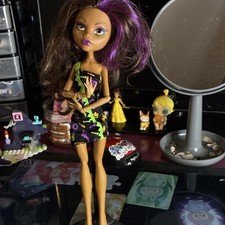 Monster High Clawdeen Wolf Fashion Doll Brown Purple Hair Articulated Dress