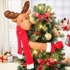 Moose Christmas Tree Hugger Topper Top of the Tree Holiday Lodge Rustic Decor