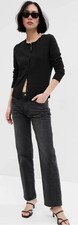 NWT GAP Womens Cardigan Sz M Crew Button Sweater True Black School Office