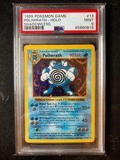 Poliwrath - Pokemon 1999 Shadowless Base set Holo 13/102 - PSA 9 MINT
