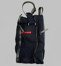 PRADA CROSSBODY / SHOULDER / HAND BAG VINTAGE NAVY TRAVEL / GYM BAG WITH RED TAB