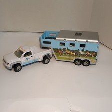 Retired Breyer Truck and Horse Trailer Set 5349 White & Blue Stablemates READ De