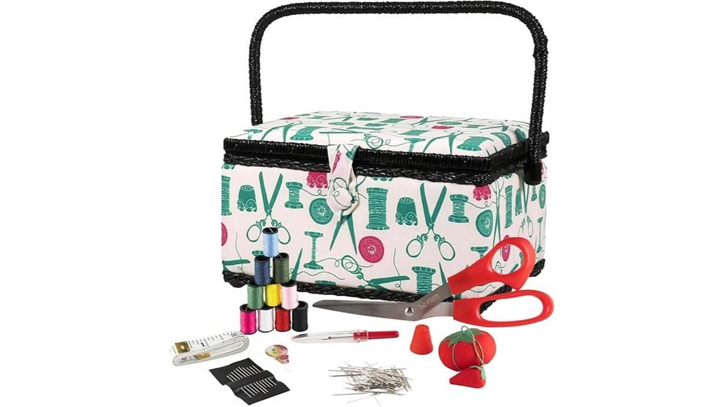 sewing supplies in basket