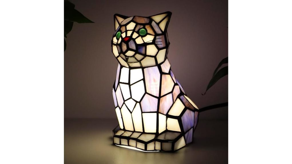 stained glass cat lamp