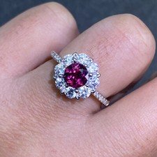 Top Natural Birthday Gemstone Round Cut S925 Sterling Silver Gold Plated Ring