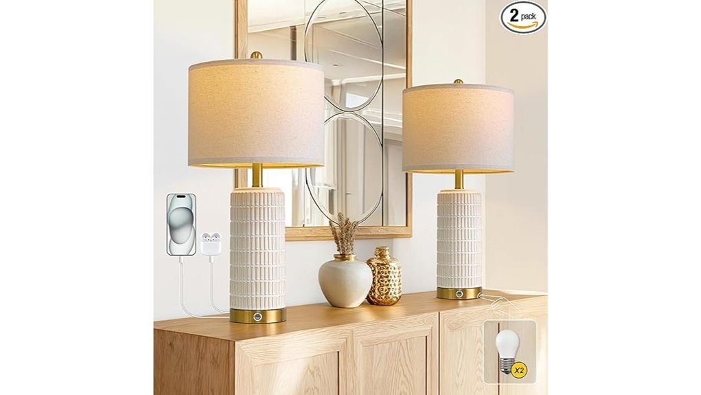 usb bedside table lamps