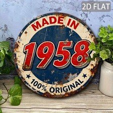 Vintage 1958 Made In Original Garage Tin Metal Signs Home Décor 8x8