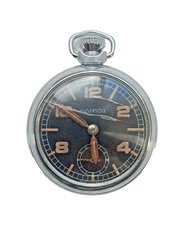 Vintage 1960s Ingersoll Pocket Watch with Black Dial WORKING
