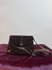 Vintage 1970s Gucci Brown Leather Shoulder Bag Gold Hardware Italy Classic