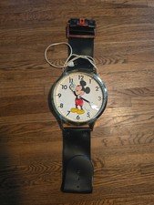 Vintage 1980s Walt Disney Mickey Mouse wristwatch 3 foot wall clock works