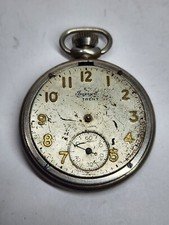Vintage Antique 1940's TRENT by INGERSOLL Pocket Watch USA - for Parts or Repair