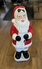 Vintage Blow Mold Santa Holding List by Holiday Living 40” (Lights NOT included)