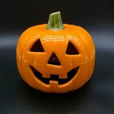 Vintage Ceramic Jack O Lantern Halloween Collectible Pumpkin spooky