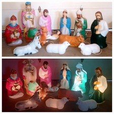 Vintage Empire Nativity Scene 12 Piece Set Christmas 35" Lighted Blow Mold