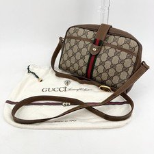 Vintage Gucci GG Supreme Sherry Line PVC Shoulder Bag Brown 116 02 055