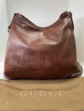 Vintage Gucci Leather Britt Hobo Shoulder Bag w/Dust Bag One Owner 168847 214397