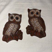 Vintage Hamco Owl Wall Decor Hanger 1970’s Molded