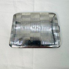 Vintage Napier Sterling Silver Cigarette Case Art Deco Monogrammed "H.H."