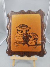 Vintage Owl Wall Decor Lacquered On Wood By Thayer