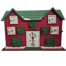 Vintage Wooden Christmas Advent Calender House