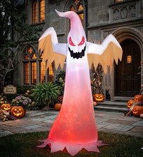 VIVOHOME 8 FT Halloween Inflatable Yard Decor, Giant Red Ghost, Outdoor Blow Up