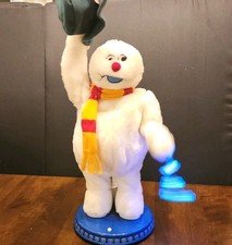 Vtg Gemmy Frosty The Snowman Animated Snowflake 2004 18" Sings Lights Spins