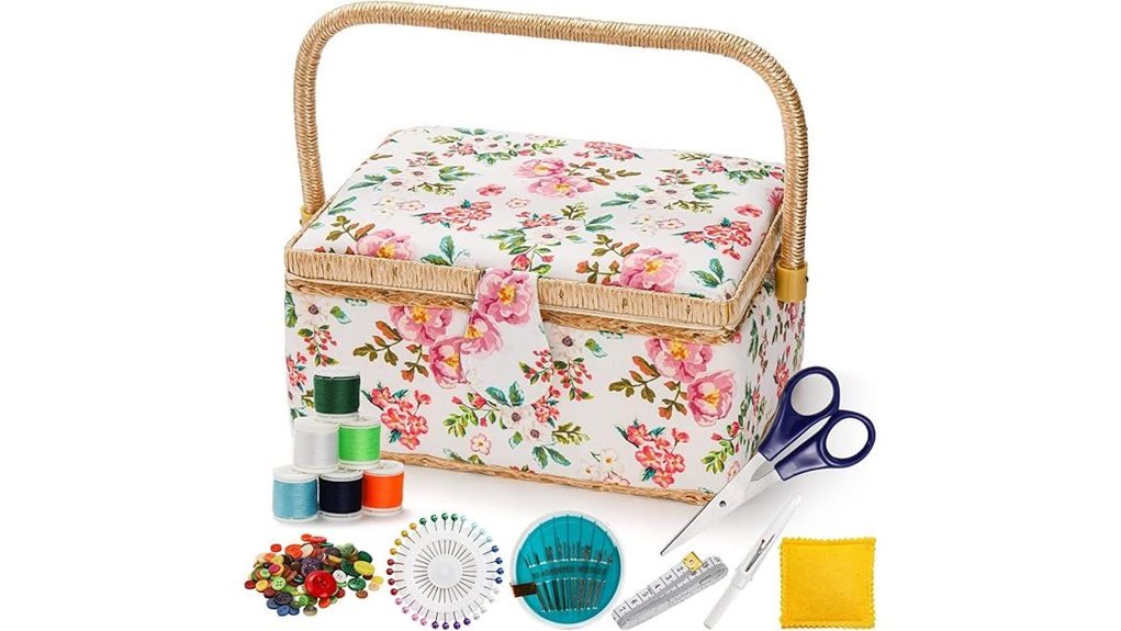 wooden sewing basket accessories
