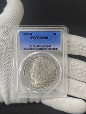 1887-S Morgan Silver Dollar $1 PCGS MS64 Better Date