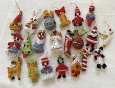 21 Vintage Christmas Ornaments Mini Advent Calendar Felt Sequin Lee Wards 70s