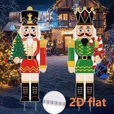 2pcs Christmas Nutcracker Outdoor Decorations Lawn Yard Sign with Stakes