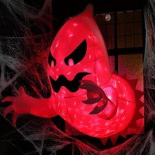 4.6FT Halloween Inflatable Window Ghost with Build-in LED for Outdoor Yard Decor
