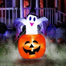 4 FT Halloween Inflatable Pumpkin Ghost