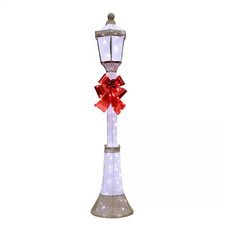 60 In. Outdoor Christmas Decoration Lamp Post with Cool White Leds and Pre-Lit R
