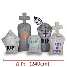8FT Halloween Inflatable Graveyard Tombstones Ghost Outdoor Yard Lawn Decor