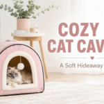 Cozy cat cave bed featuring a soft, pink design. Ideal hideaway for cats to relax and feel secure in any home decor.