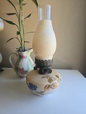 Antique Duplex Dual Burner Oil Lamp Hand Painted Glass Pat 1877 1880 Victorian