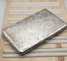 Antique Sterling Silver Cigarette Case Hand Engraved P. Lorillard Co 150g Art De