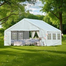 Aoodor 20'x20' Marquee Party Tent Wedding Canopy Gazebo With 6 Windows & 2 Doors