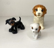 Barbie Doggy Daycare St Bernard Chelsea Puppy & LEGO Duplo Black Dog Toy Lot