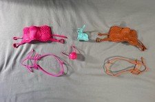 Barbie Mattel Horses Accessories Lot Of 6 Saddles and Bridles Play Toys