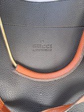 Beautiful Vintage Black/dark blue Gucci Leather Shoulder Bag