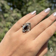 Black Coffin Moissanite Ring Set Gothic Engagement Ring Witchy Wedding