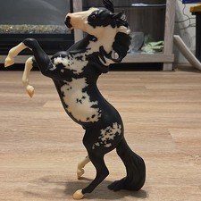 Breyer Black & White Pinto Rearing Horse Model Plastic Figurine