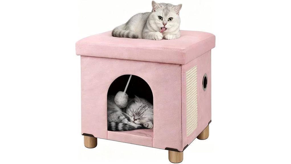 cat bed with toys