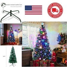 Color Changing Christmas Tree 6ft with Optical Fiber and Snowflake Decor