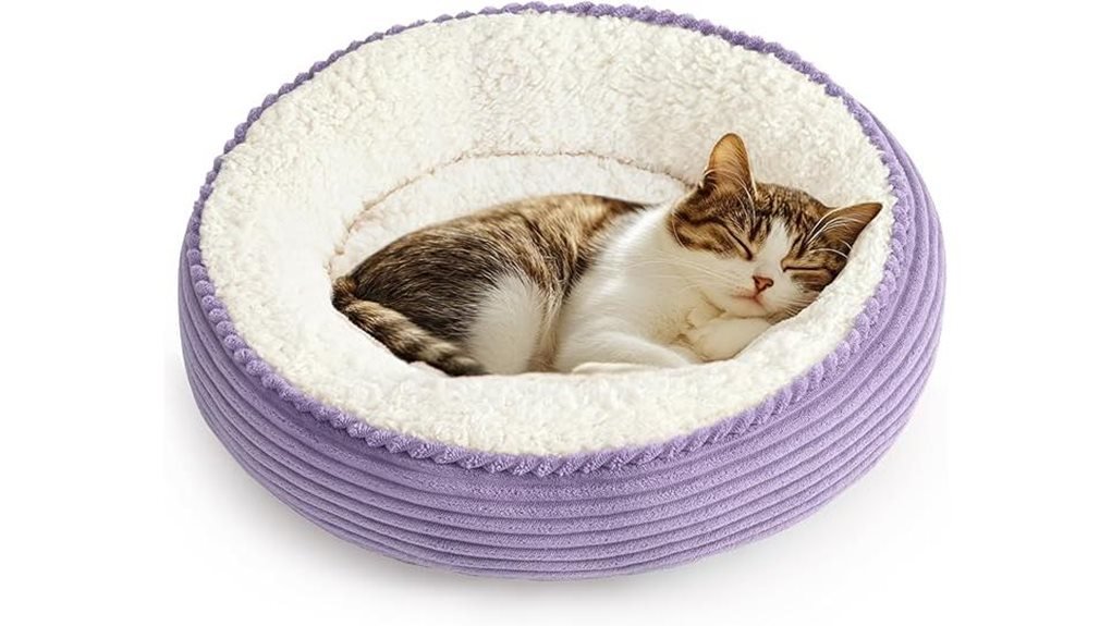 cozy round pet bed