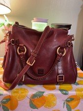 Dooney Bourke Chestnut Florentine Leather Satchel w Tassels & Strap Great Cond