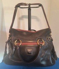 Dooney & Bourke Florentine Double Pocket Satchel W/Whip Stick Handles & Tassels